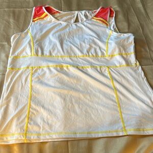 Tail athletic pink/white/yellow tank top size XL